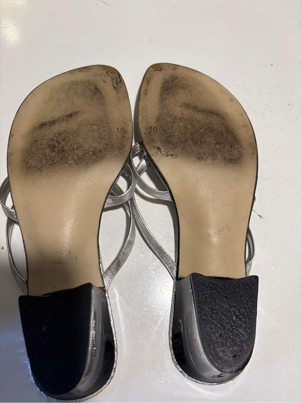 Silver Rhinestone Heart Slide Sandals - Picture 3 of 4